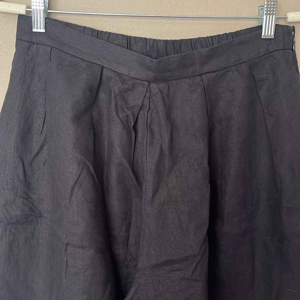 Anthropologie Black Cropped Wide-Leg Culotte Pants Size M - Picture 3 of 13